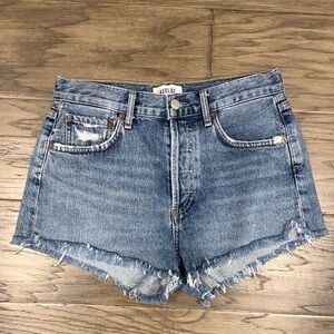 Agolde Parker Distressed Blue Jean Shorts